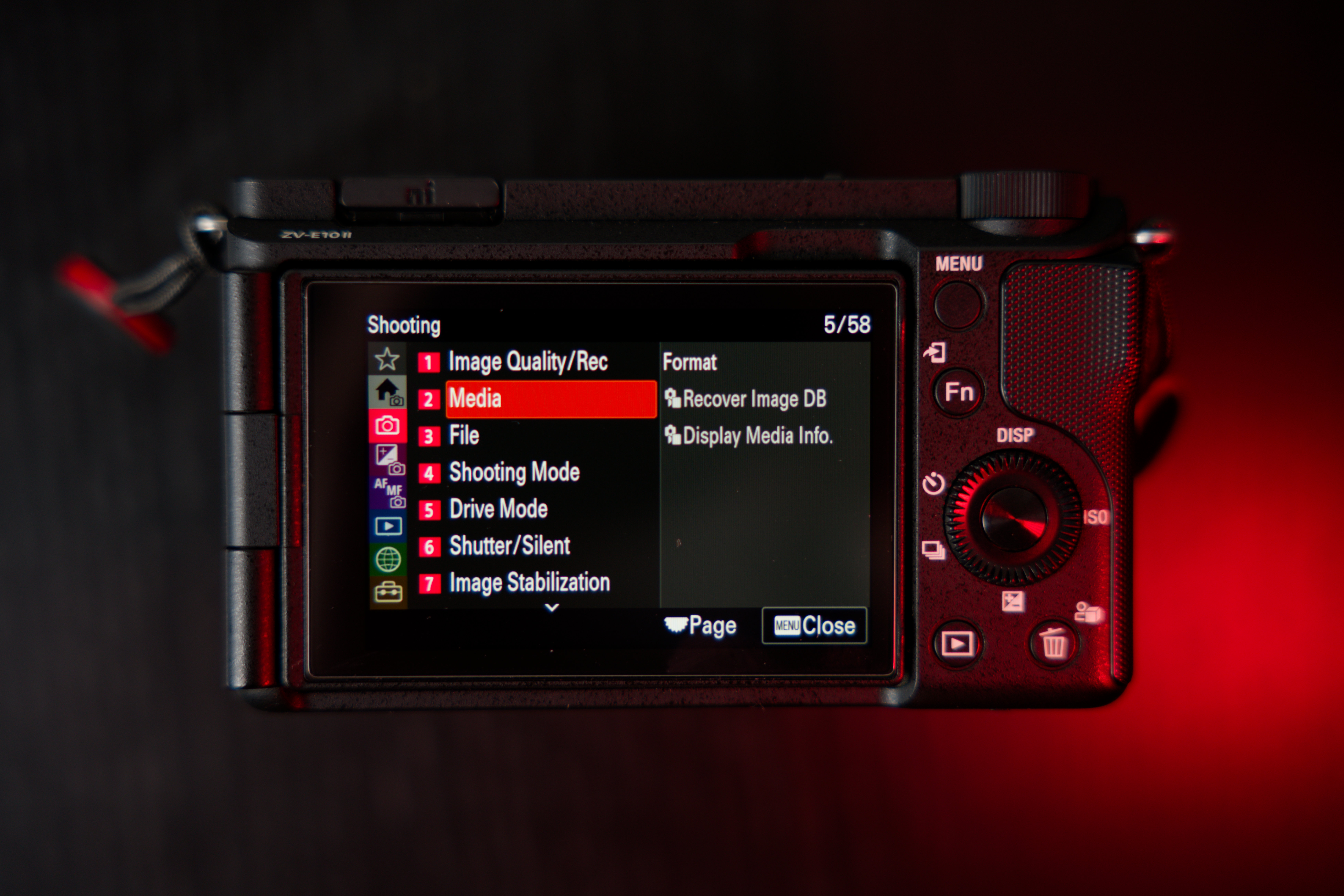 Sony ZV‑E10 II menu system